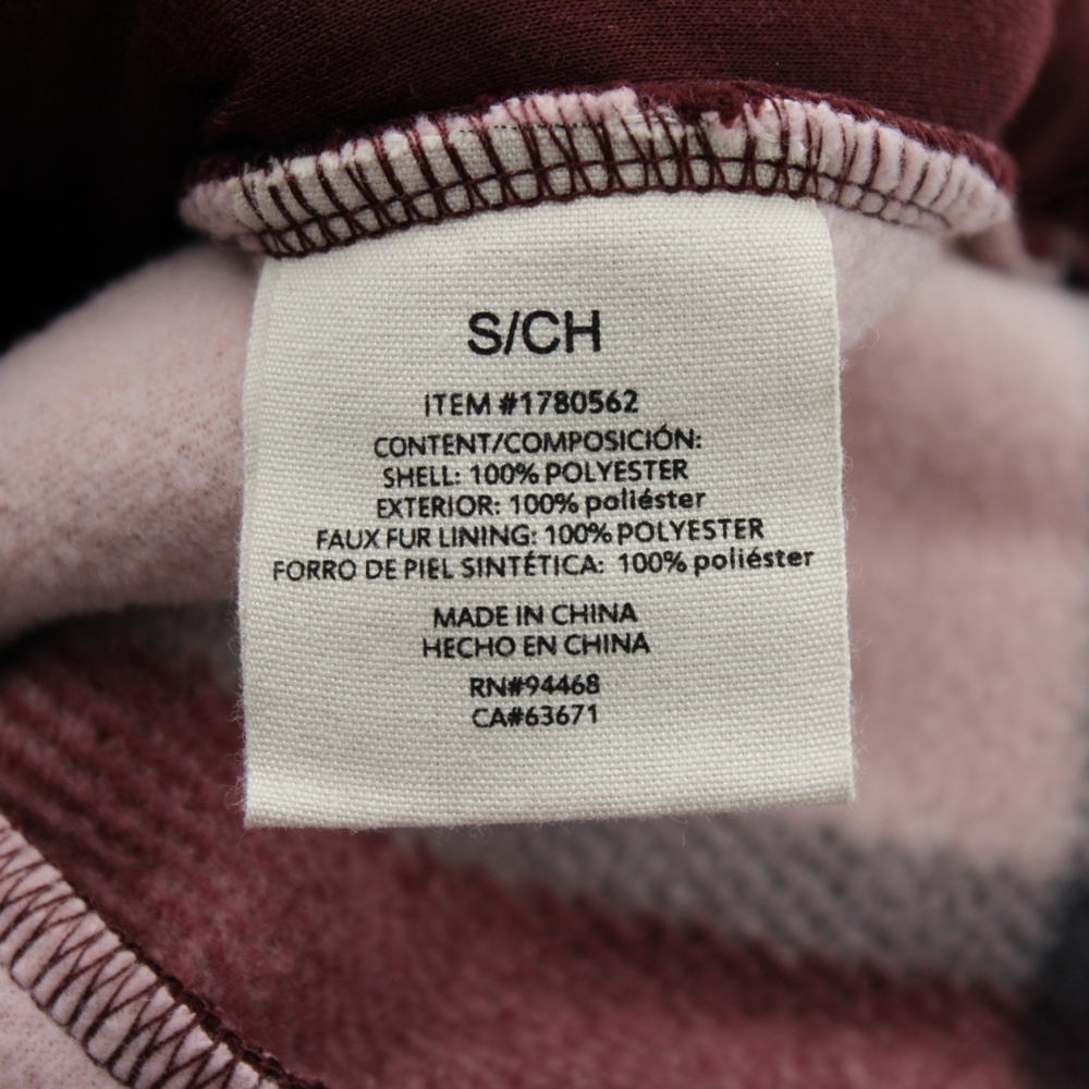Sage Burgundy Sherpa Fleece Vest Small Plaid Lined - Picture 8 of 8